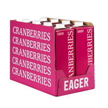 Eager Cranberry Juice Naturally Sweetened, Refreshing Fruit Drink, 1 Litre (Pack of 8)
