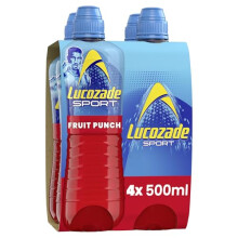 Lucozade Sport Body Fuel - Fruit Punch, 4x500ml| Isotonic sports drink, with Electrolytes and Vitamin B3 | Still | Bursting with Flavour
