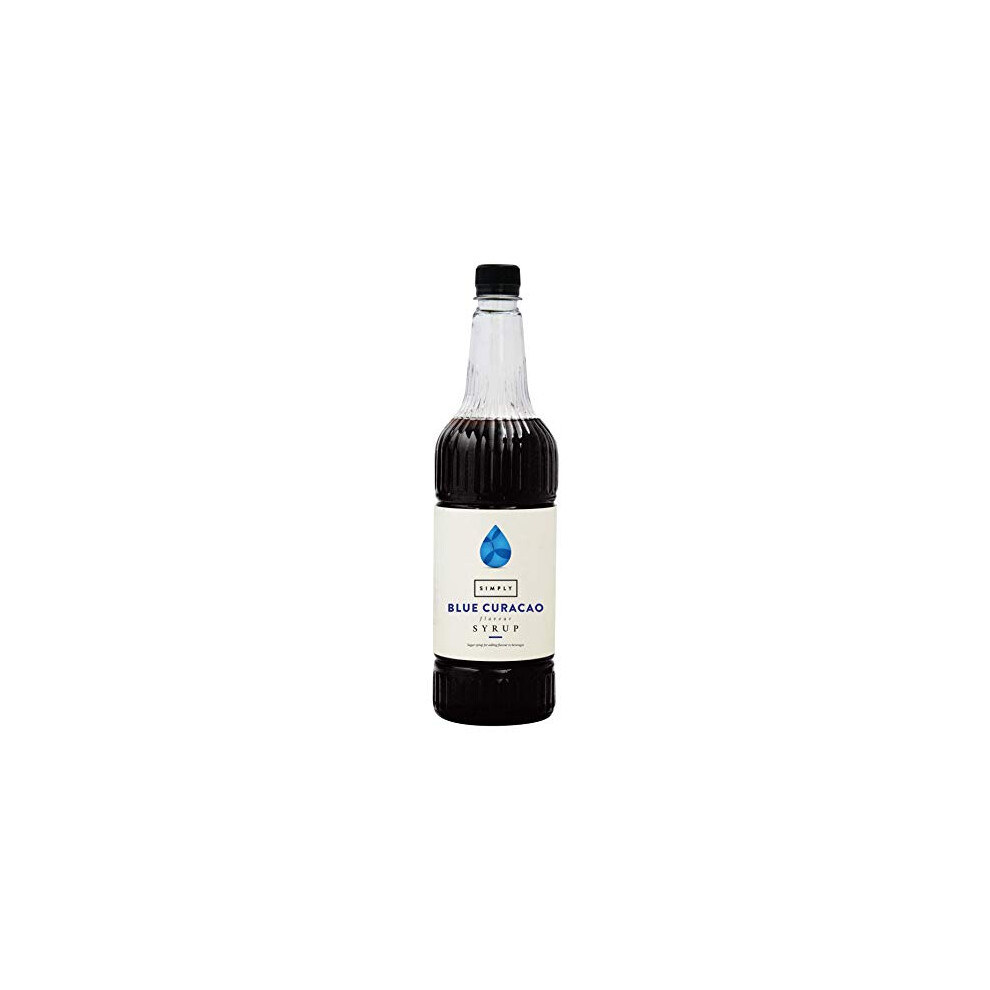 Simply Blue Curacao Syrup, Vegan & Nut Free Flavoured Syrup For Coffee, Cocktails & Baking (1 Litre)