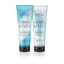 Charles Worthington Everyday Gentle Micellar Duo, Weightless Shampoo and Conditioner Daily Haircare Routine, 2 x 250 ml