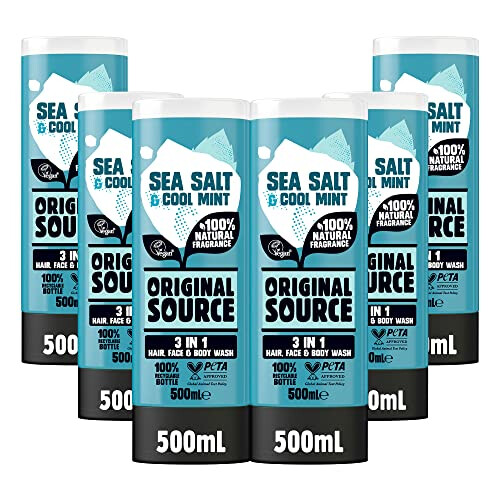 Original Source Original Source Mens 3in1 - Sea Salt & Mint, 6 x 500ml