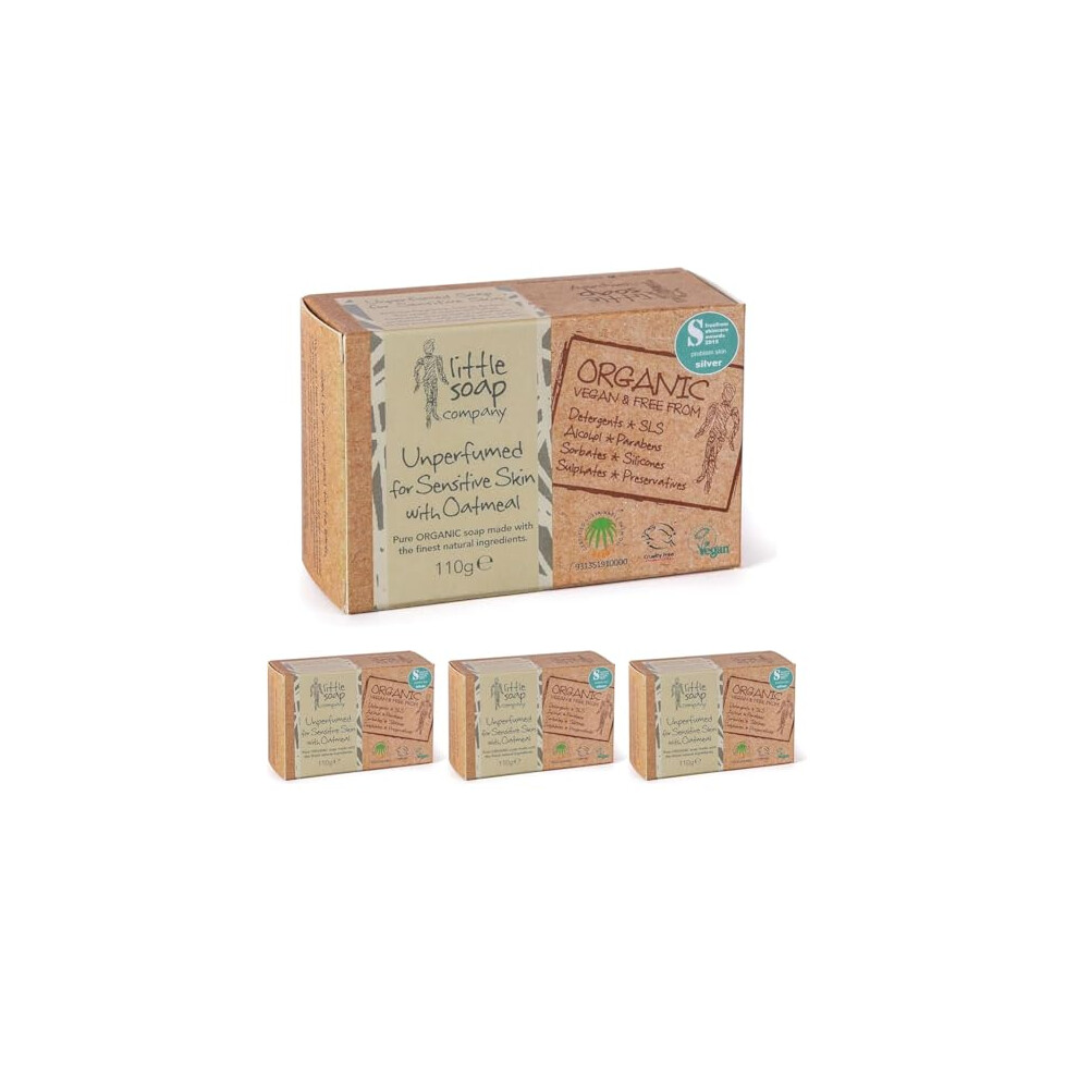 Little Soap Company Sensitive Unperfumed Soap Bar (4 Pack, 110G)
