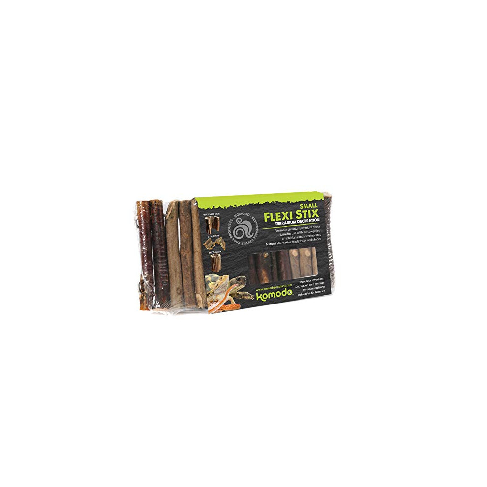 Komodo Flexi Stix, Small, Terrarium Or Vivarium Natural Decor, Suitable For Reptiles, Amphibians And Invertebrates, Brown