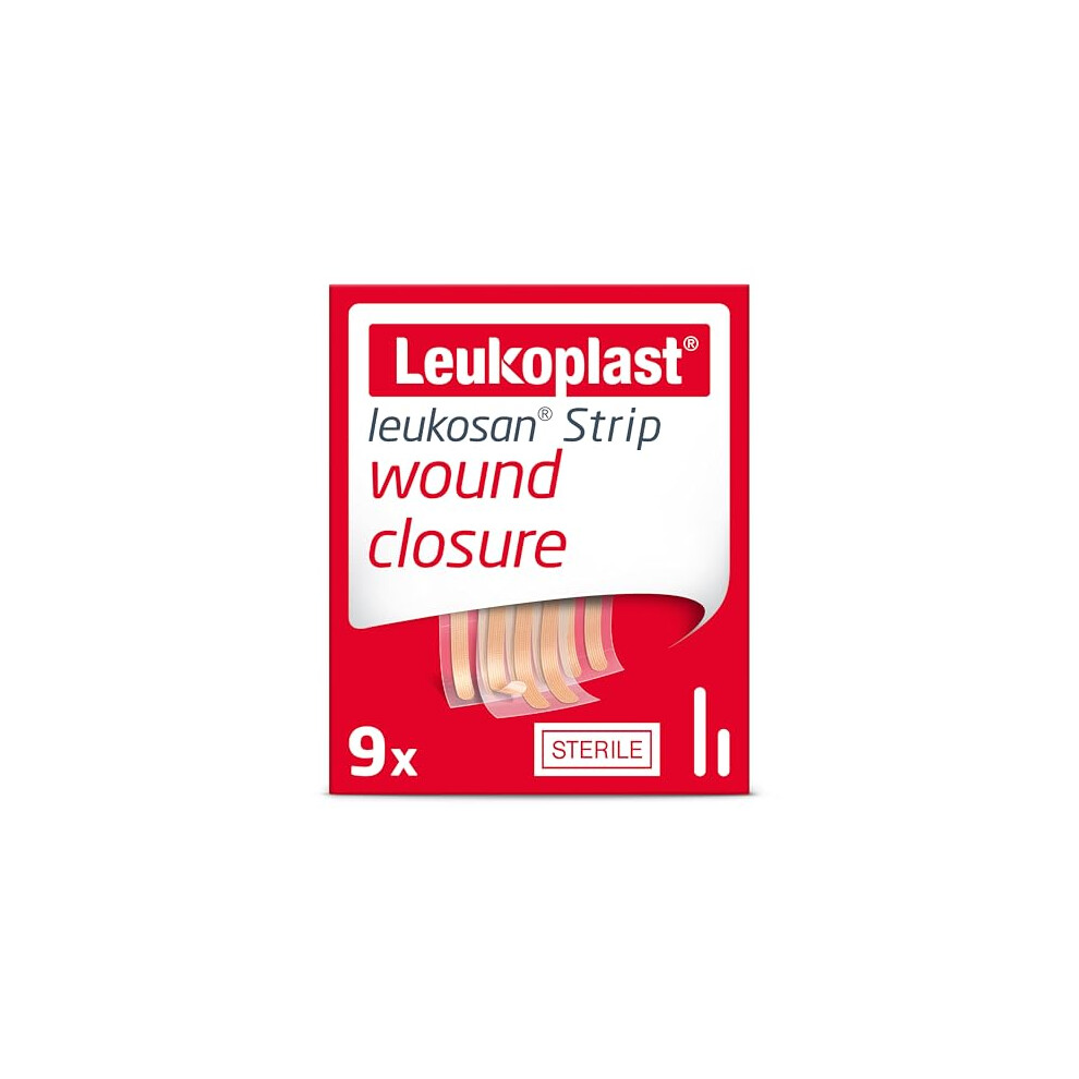 Leukoplast Leukosan Strip - Wound Closure, Assorted Sizes, Box Of 9