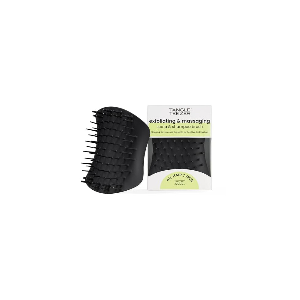 Tangle Teezer | The Scalp Exfoliator & Massager | Perfect for Hair Treatment & Scalp Detox | Onyx Black