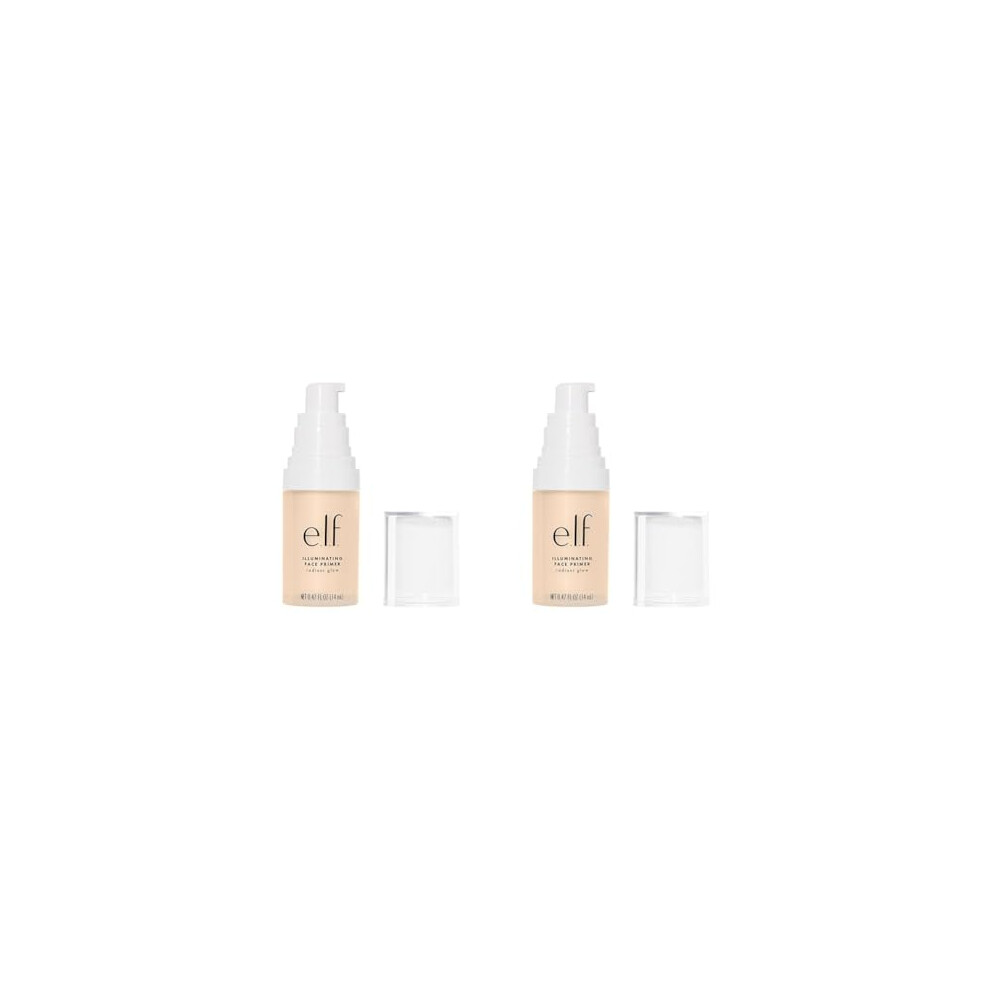 e.l.f. Illuminating Face Primer, Silky Makeup Primer For Creating A Radiant Glow, Fills In Fine Lines & Refines Complexion, Small, 0.47 Oz (Pack of 2)