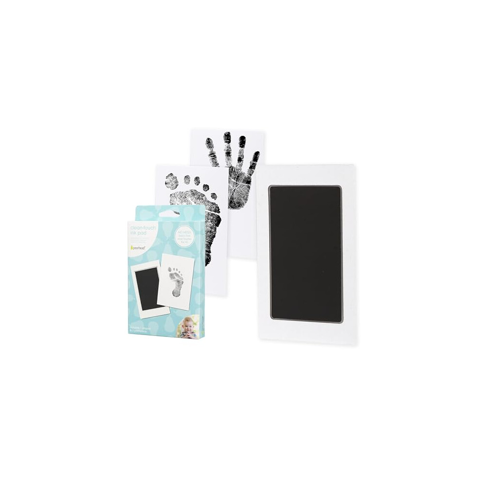 Pearhead Black Newborn Baby Handprint Or Footprint, Clean-Touch Ink Pad,