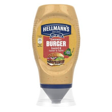 Hellmann's Chunky Burger Sauce Condiment 100% recyclable squeeze bottle for delicious burgers, wraps or chips 250 ml