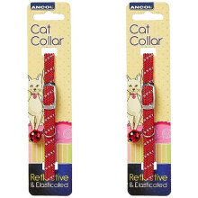 Ancol Softweave Cat Collar - Red (Pack of 2)