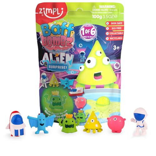 Zimpli Kids Alien Surprise Bath Bomb, Toy Inside
