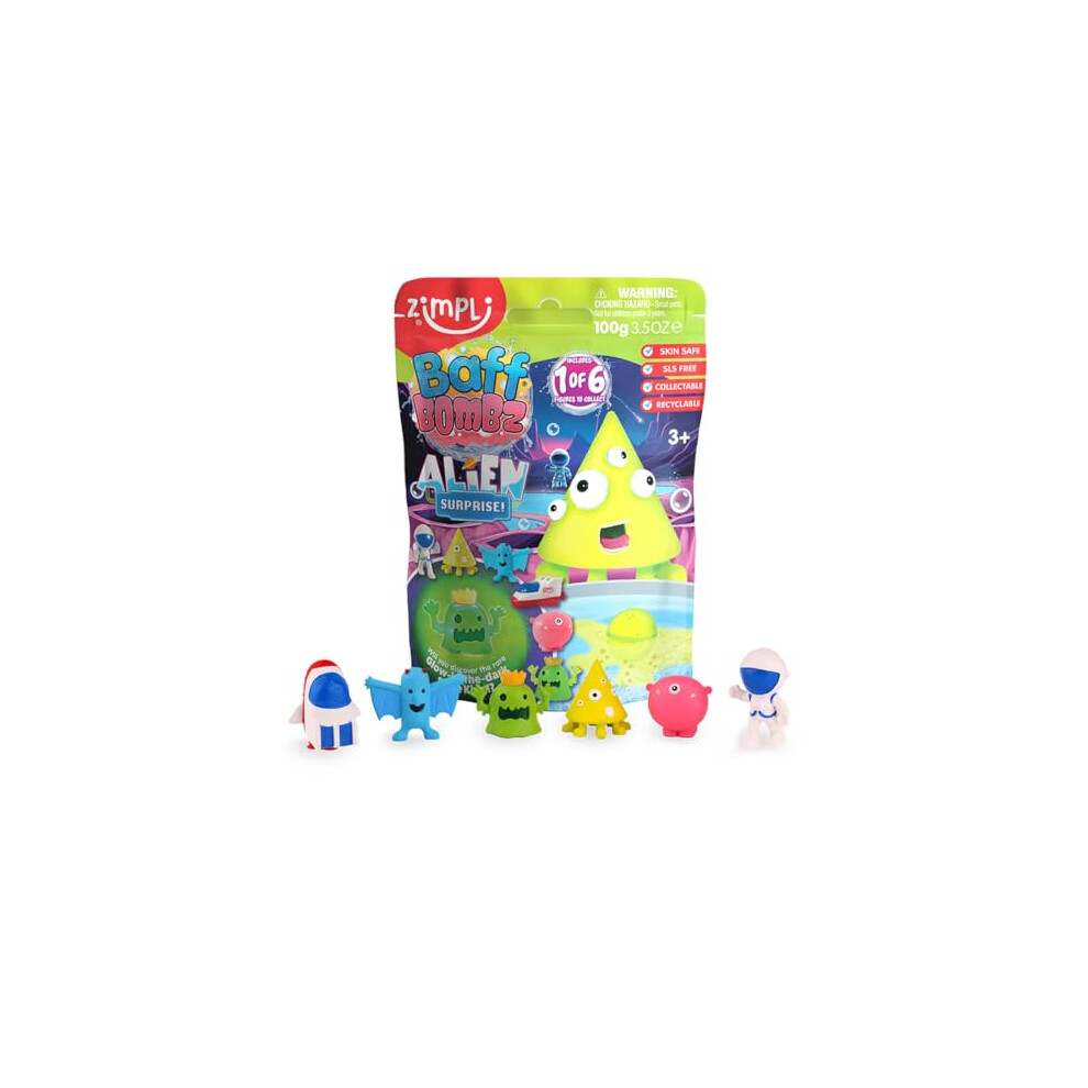 Zimpli Kids Alien Surprise Bath Bomb, Toy Inside