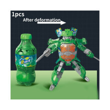 (Bottle Green) Seiya Saint Series Creative Transformational Soda Bottle Samurai Robot Model Toy