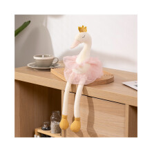 (Rosa, 40 cm/15,75 pulgadas) Muñeco de peluche de cisne de tres coronas, compañero de sueño, almohada de peluche