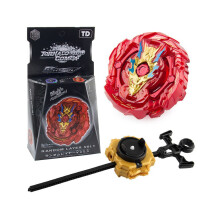 (Estilo E) Intrigante juego de peonza de aleación de la marca TD con lanzador y regla doble para un juego sin