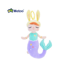 (Morado) Muñeca de peluche de sirena Metoo Angela, cómodo juguete de peluche de terciopelo de cristal para niños