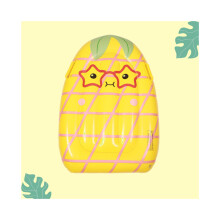 Sillón inflable flotante con asa, diseño de piña y kiwi (amarillo)