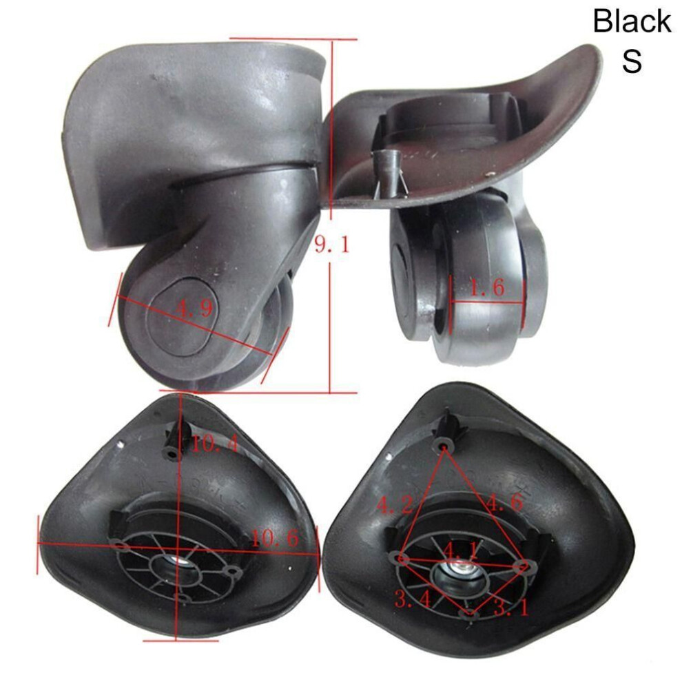 (black, S) A08 Suitcases Spinner Caster Rubber Wheels Suitcases Repair Replacement Hand Spinner Luggage Wheels