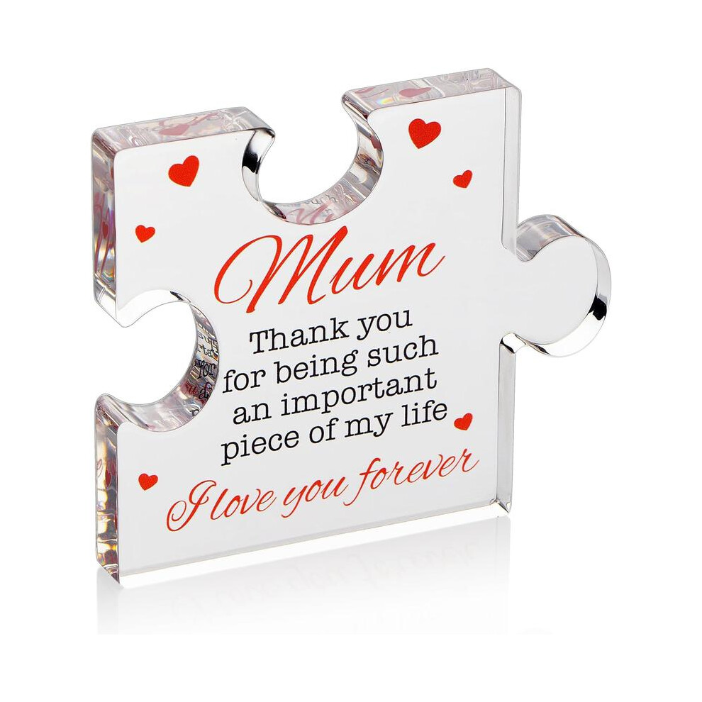 Birthday Gift for Mum Present for the Occasions - Engraved Acrylic Block Puzzle - Cool Paperweight Mum Presents From Daughter, Son, Dad Ideas
