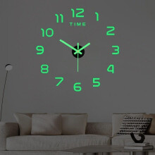 (Black, 16inch) Home Accessories Round Luminous Wall Clock,1Count Creative Acrylic Frameless Wall Clock without Battery,Decorative Wall Clock for Living