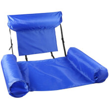 Sillón inflable flotante de PVC de tres tubos con drenaje para adultos (azul oscuro)