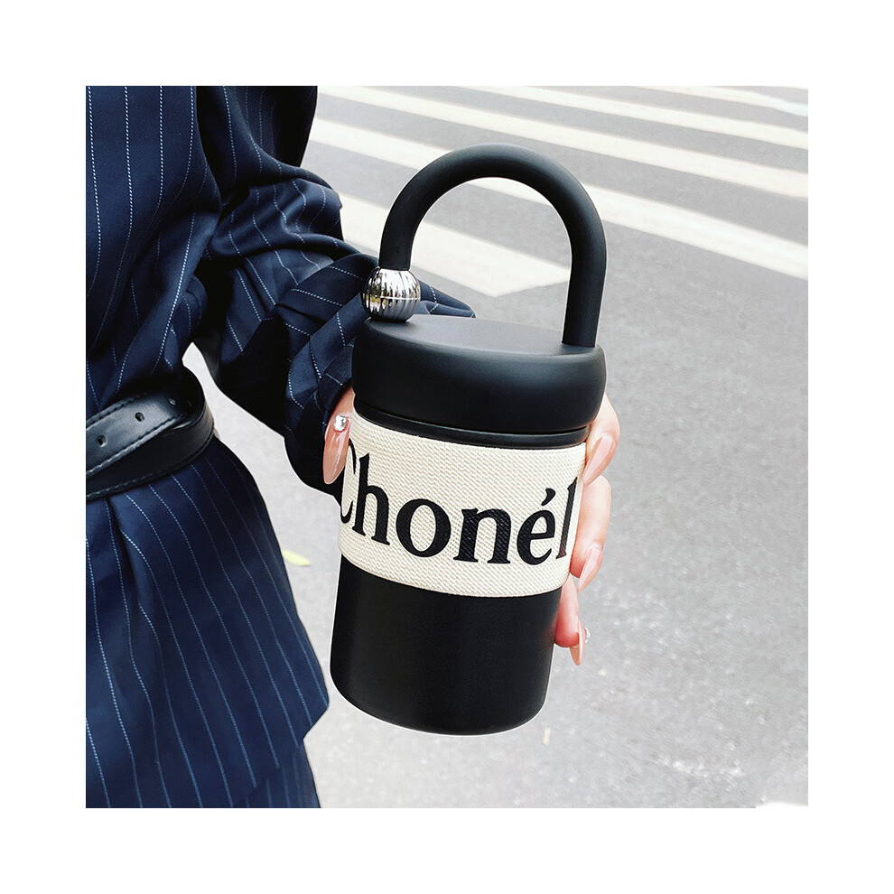 (Black) Fashion Cup Coffee Stainless Steel Liner Outdoor Vacuum Cup Portable Water Cup-image-OPC-PHFTM9Z-NEW