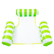 (StyleG) Silla flotante inflable de drenaje con tres tubos a rayas, juguete para piscina