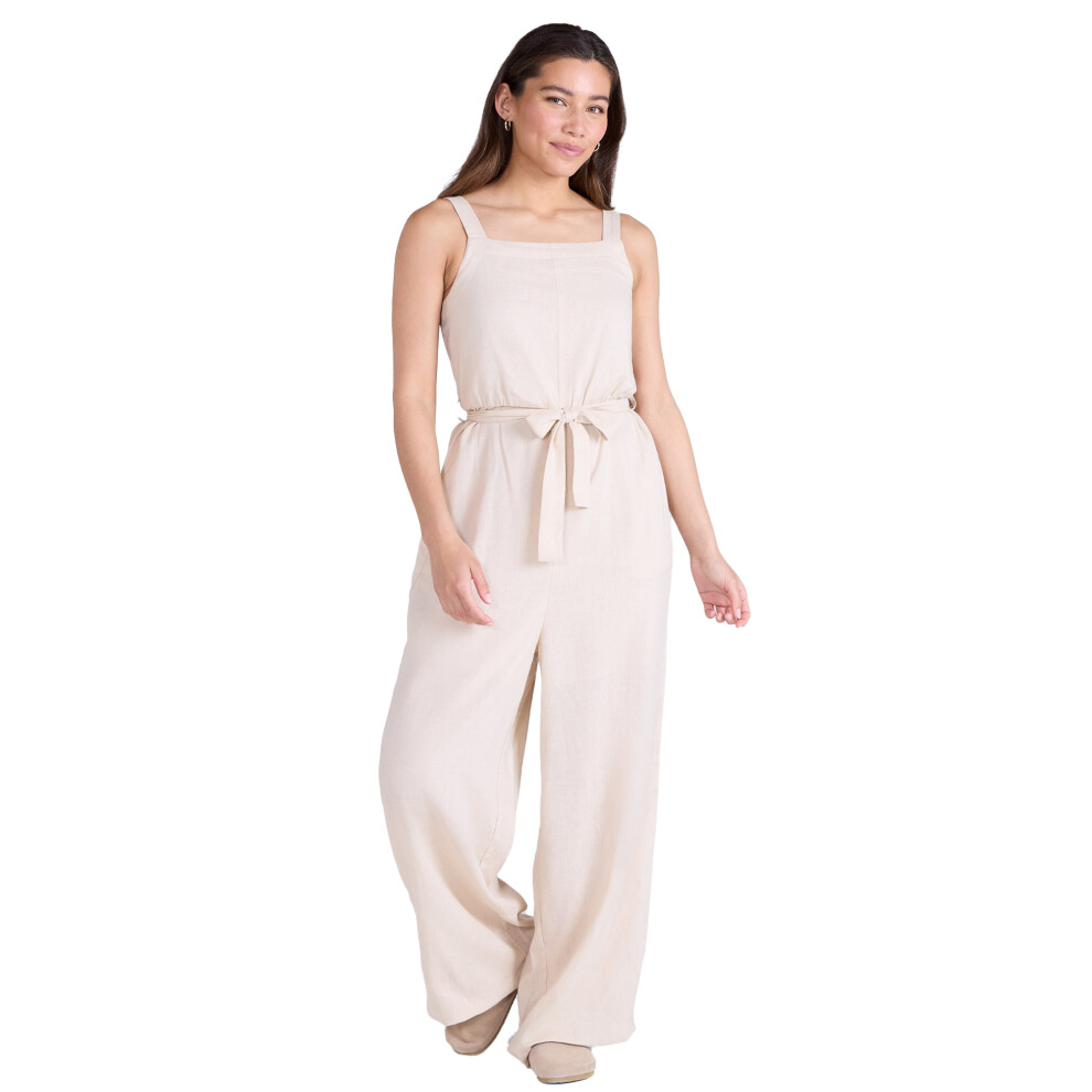 (14 UK, Beige) Animal Womens/Ladies Becca Linen Jumpsuit
