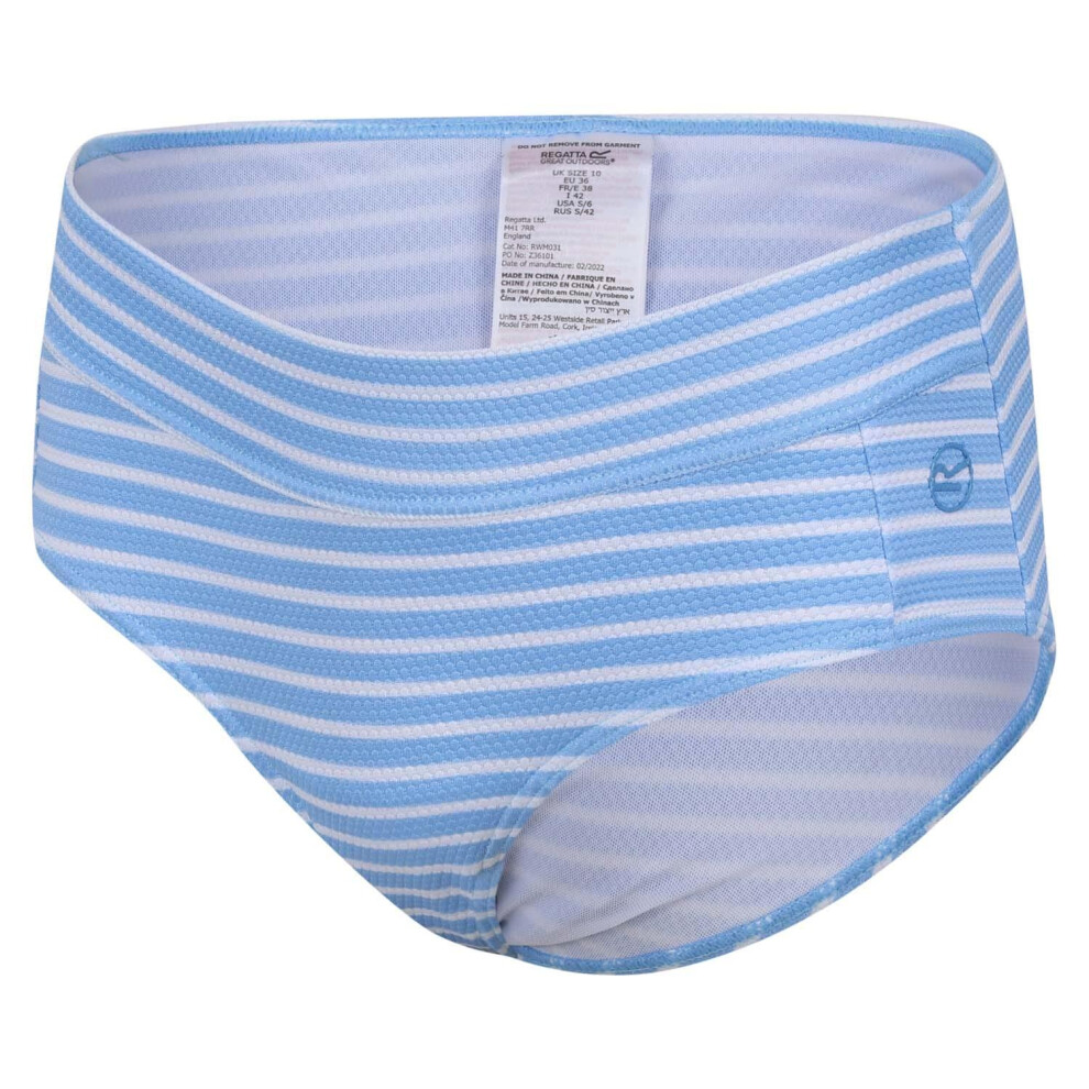 (8 UK, Blue/White) Regatta Womens/Ladies Paloma Striped Swim Briefs