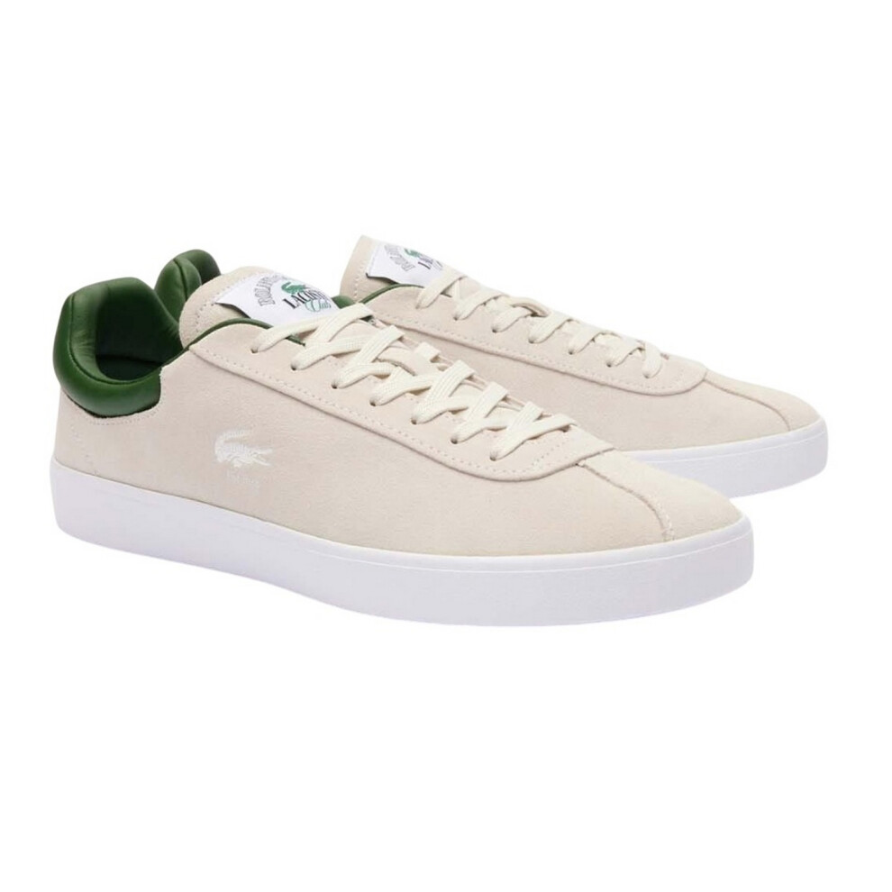 (9 UK, White) Lacoste Mens Baseshot Leather Trainers