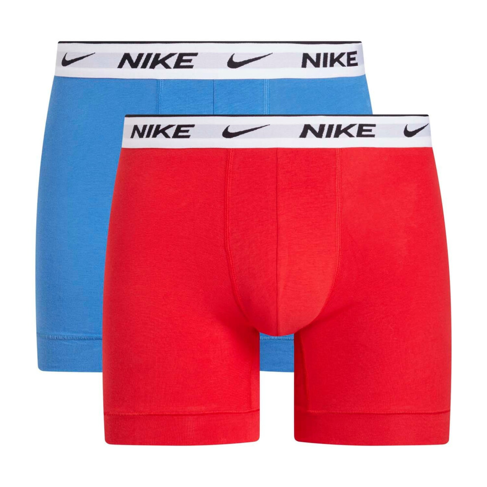(S, Red/Blue) Nike Mens Swim Briefs (Pack of 2)