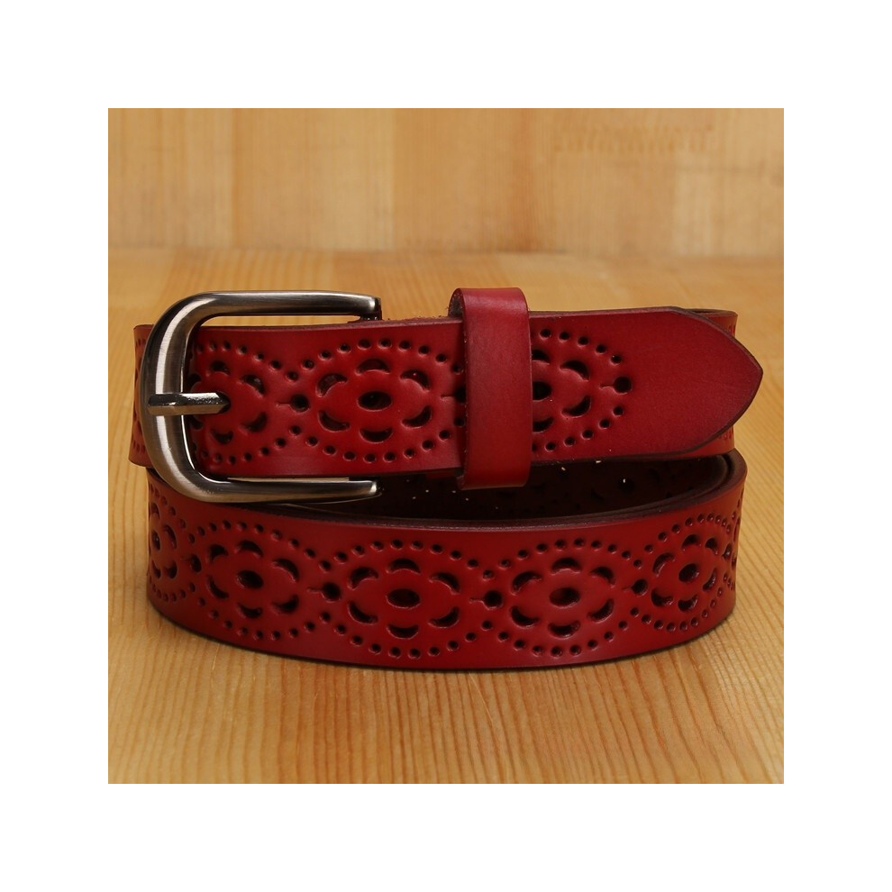 (Red, 115cm) For Vintage Belt Women With Hollow Cutout Design And Pin Daily Buckle For-image-OPC-PHFTNSM-NEW