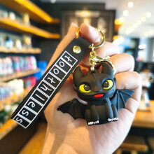 (Red Black) How Train To Your Dragon Toothless Black White Dragons Doll Keychain Gift Kids Pendant