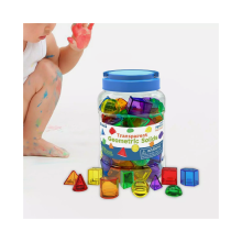 Set di giocattoli educativi trasparenti da 60 pezzi con blocchi di costruzione, forme geometriche per bambini