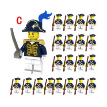 (C) 21pcs Movie Caribbean Pirates Imperial Navy Mini Figurine Bricks Model Set