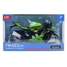 (Verde) Modello di motocicletta giocattolo per bambini in lega 112 con scatola con trasmissione a inerzia multicolore
