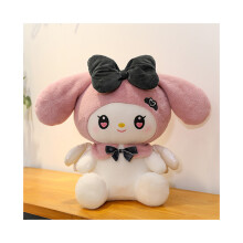 (Melody, 50cm/19.69in) Sanrio Goth Demon Kuromi Melody Pehmolelu täytetty nukke Pp puuvillaanime sarjakuva
