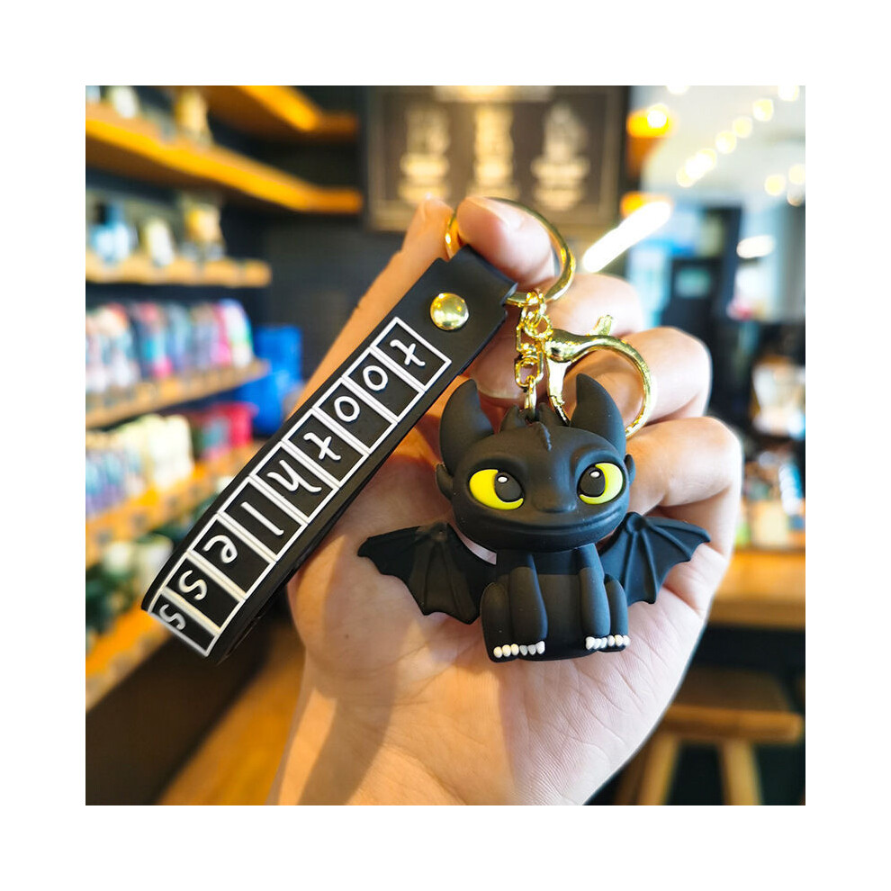 (Smile Black) To Train How Your Dragon Toothless Black White Dragons Doll Keychain Kids Pendant Gift White,Black