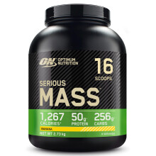 Optimum Nutrition Serious Mass Protein Powder High Calorie Mass Gainer with Vitamins, Creatine Monohydrate and Glutamine, Banana, 8 Servings, 2.73kg,