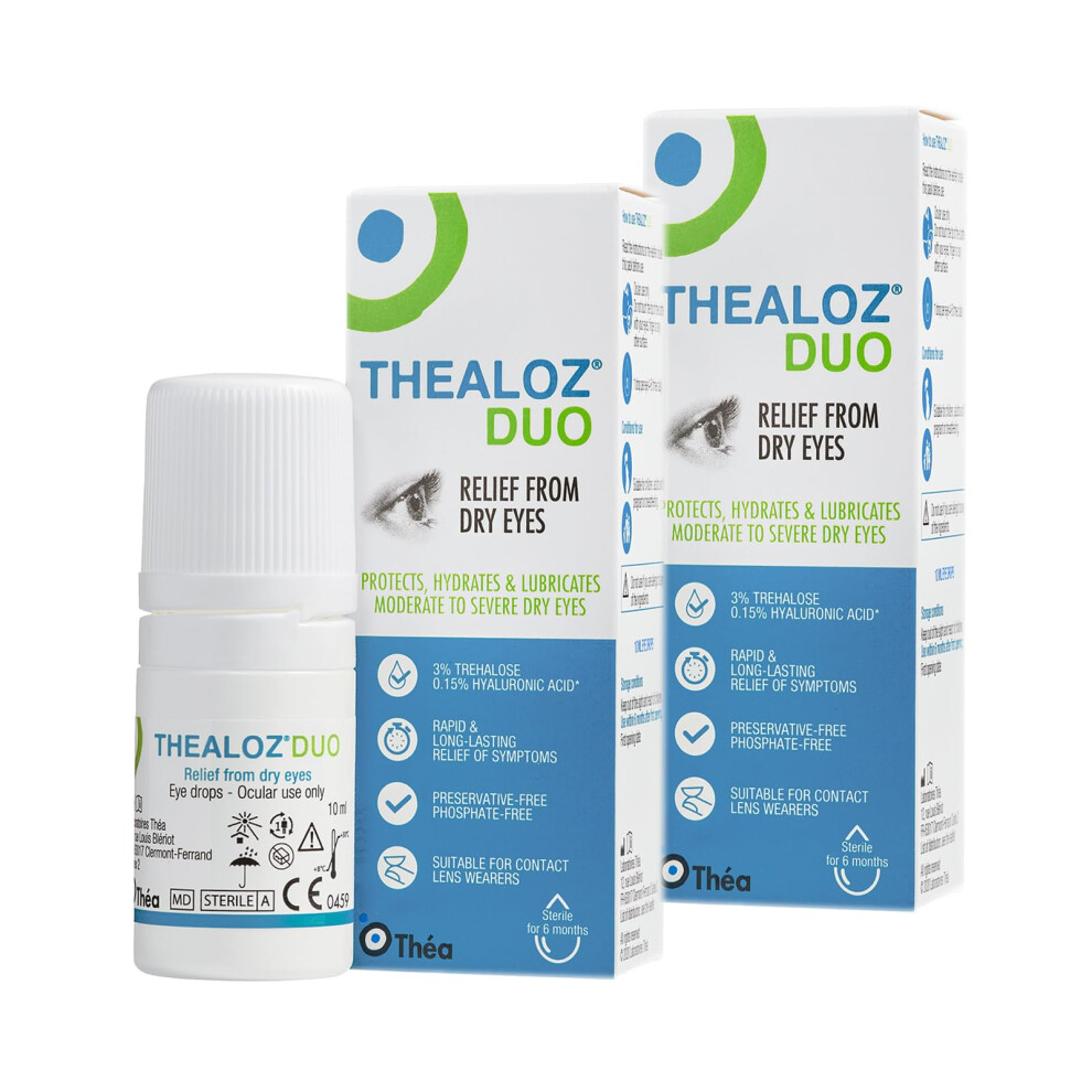 Thealoz Duo Eye Drops - Rapid & Long-Lasting Relief for Dry, Tired & Sore Eyes | Gentle, Preservative-Free Formula | Suitable for Contact Lens Wearer