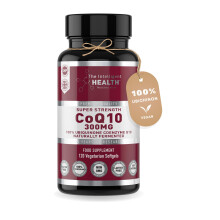 Ubiquinone Coenzyme Q10 300mg Softgel Capsules, 120 Super Strength Vegan Friendly Naturally Fermented High Absorption CoQ10 Capsules Made in The UK t