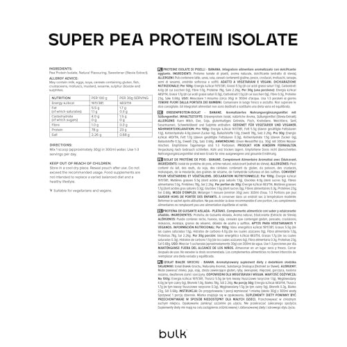 Bulk Pea Protein Isolate Powder, Vegan Protein Shake, Banana, 2.5 kg 2