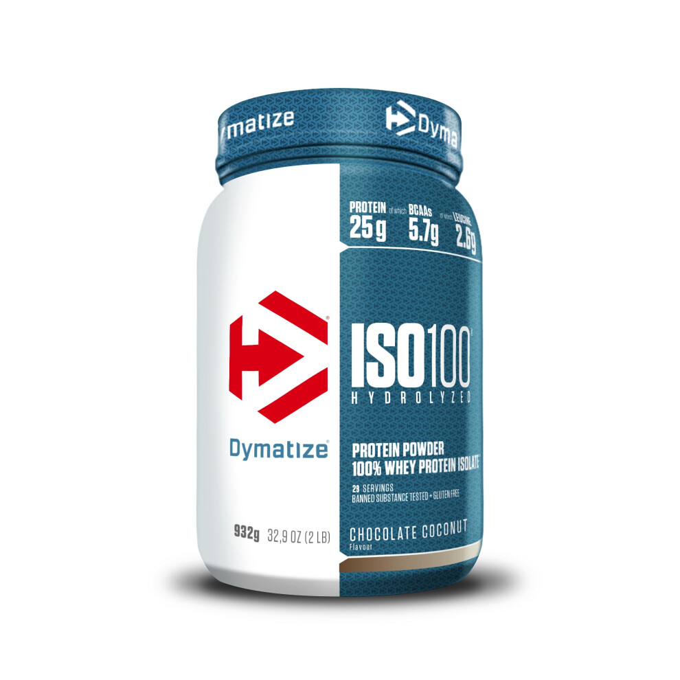 Dymatize ISO 100 Hydrolyzed Chocolate Coconut 932g - Whey Protein Hydrolysat + Isolat Powder