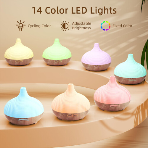 ASAKUKI Essential Oil Diffuser, 300ml Large Capacity Aromatherapy Ultrasonic Cool Mist Humidifier with 7 LED Lights, 4 Timer, Auto Shut-Off Function 2