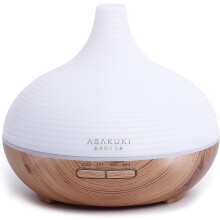 ASAKUKI Essential Oil Diffuser, 300ml Large Capacity Aromatherapy Ultrasonic Cool Mist Humidifier with 7 LED Lights, 4 Timer, Auto Shut-Off Function