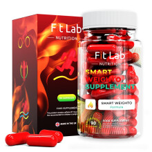 Fit Lab - Smart Weighto Management, Food Supplement - 90 Capsules - Vegan, Halal and Vegetarian Supplements for Women and Men - 45 Days Supply - Gym