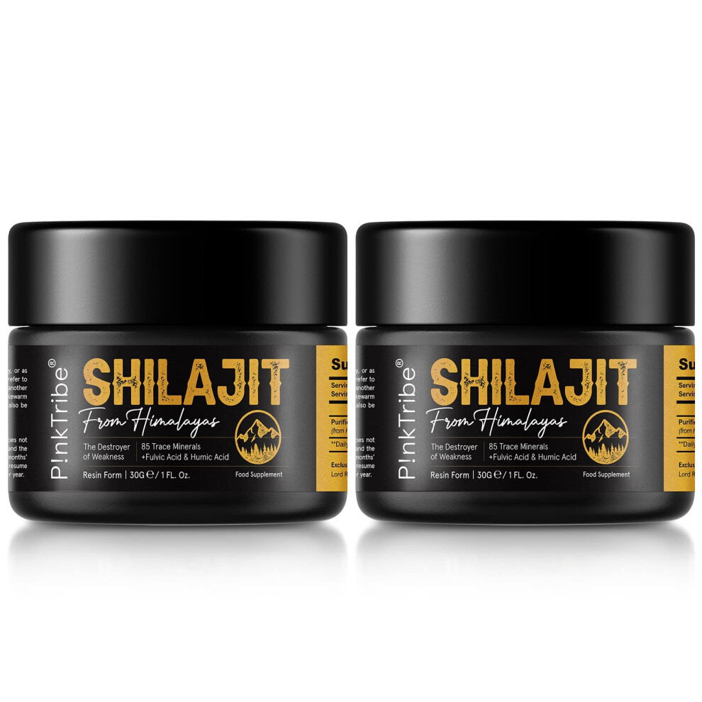 P!Nktribe Gold Shilajit Resin, Original Himalayan Shilajit 30G - Grade 100% Pure, Rich In Fulvic & Humic Acid, Minerals, Immune System & Vitality Booster, Vega