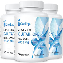 Gozitepe Liposomal Glutathione Reduced 2000mg per Serving | Glutathione Supplement with Hyaluronic Acid + Collagen Peptide + Resveratrol | 10x Better