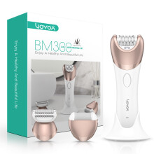 VOYOR Epilator for Women Cordless & Rechargeable, Epilator Hair Removal with 30 Tweezers,3 in 1 Epilators with Electric Lady Shaver and Foot File,Hai