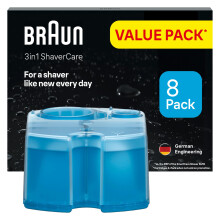 Braun 3in1 ORIGINAL Shaver Care SmartCare Center Refill Cartridges, Cleans 10x Better Than Water, 3in1 Formula With Lemon Fresh Scent, Hygienic Clean
