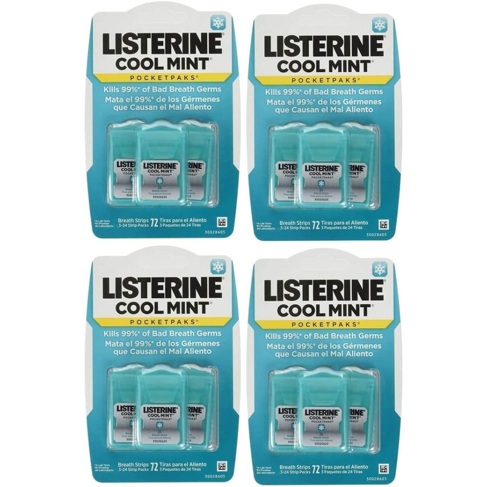 Listerine Cool Mint Pocketpak Breath Strip, (Pack Of 12)